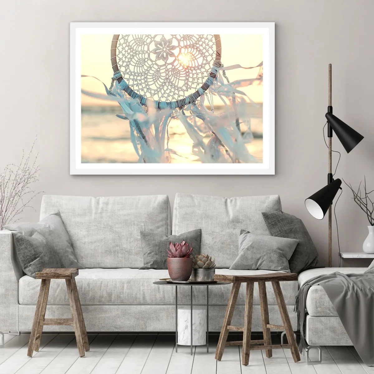 Poster in een witte lijst - Kanten totem - 70x50 cm