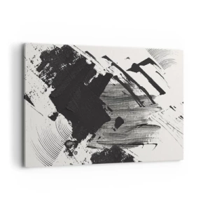 Schilderen op canvas - Abstractie – expressie van zwart - 100x70 cm