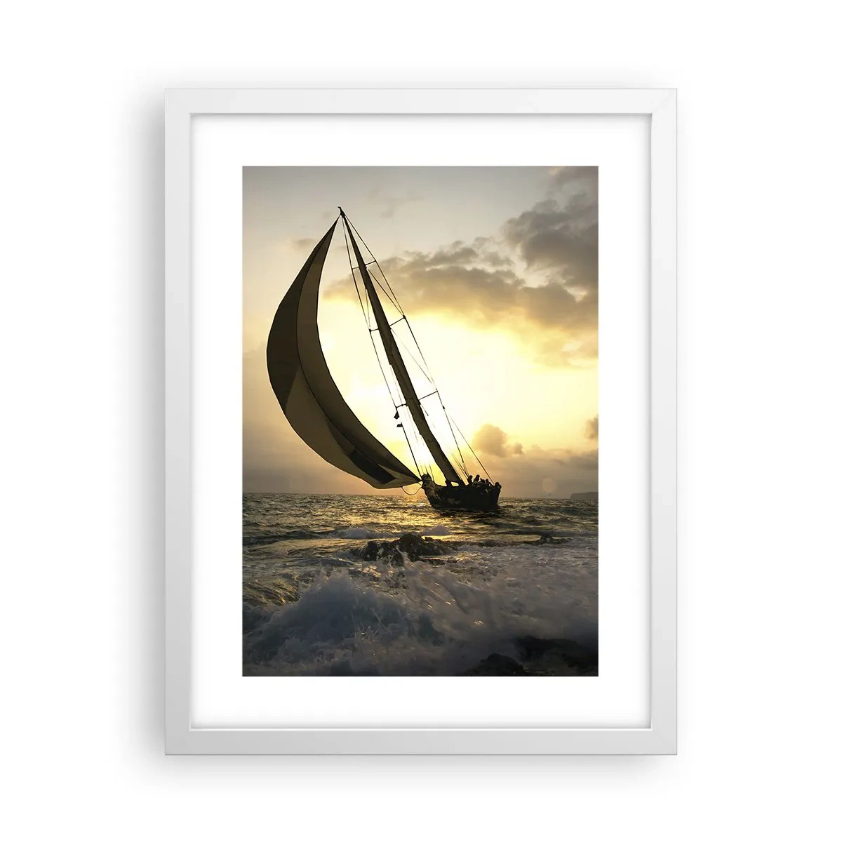 Poster in een witte lijst - Met de wind en tegen de wind - 30x40 cm