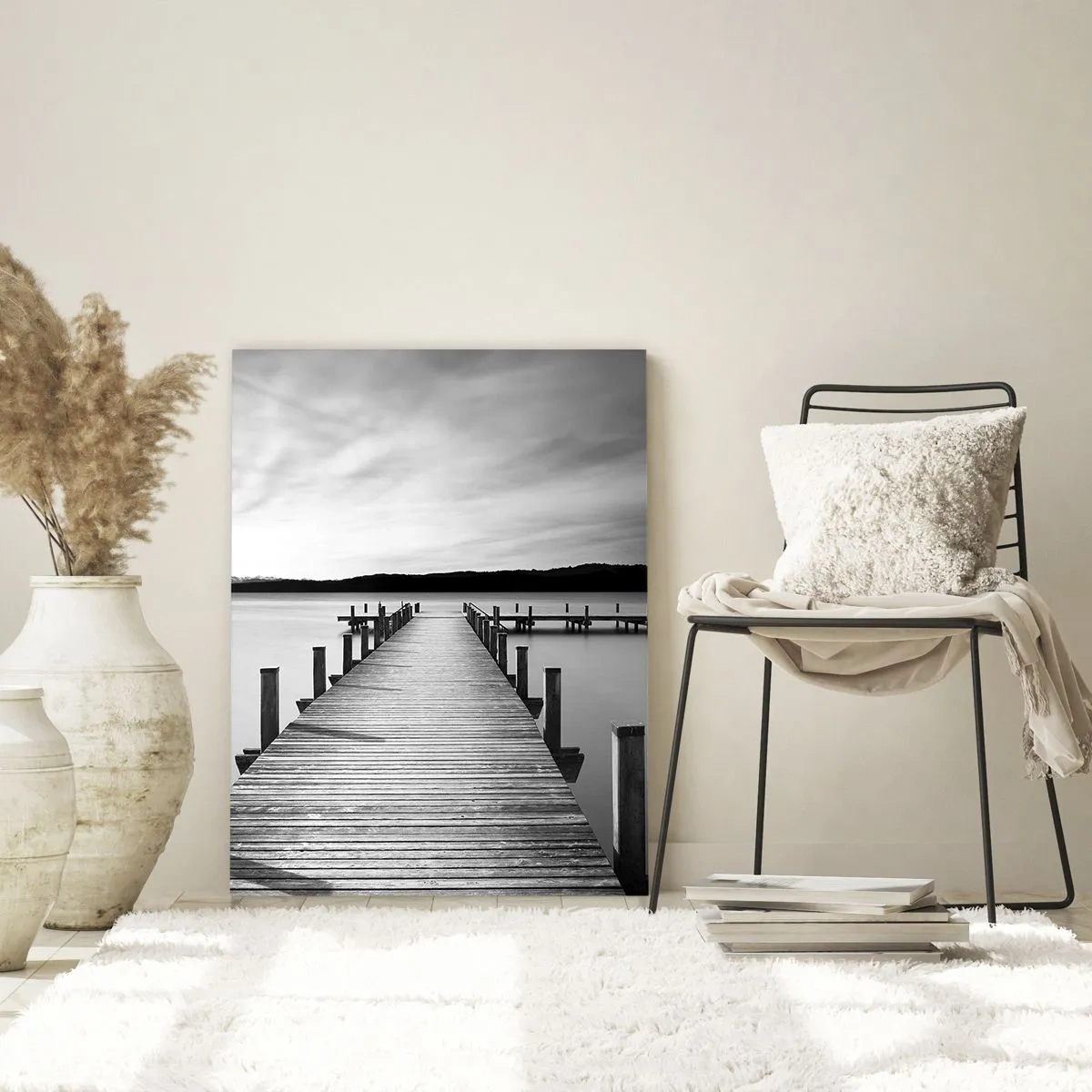 Schilderen op glas - Bij de waterput - vrede - 50x70 cm