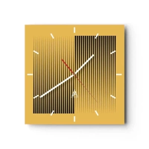Wandklok - Klok - Vierkant van tegenpolen - 30x30 cm