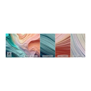 Fotobehang Monster Premium Sand - Regenboog golf - Pastel kleuren, Abstractie, Textuur - 100x30 cm