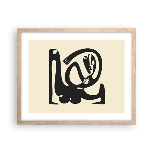 Een poster in een licht eiken lijst - Bijna Picasso - 50x40 cm