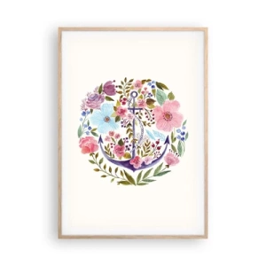 Een poster in een licht eiken lijst - Goede droom van zeeman - 70x100 cm