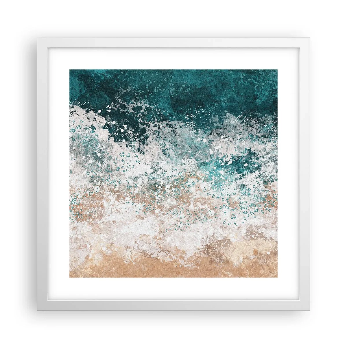 Poster in een witte lijst - Zeeverhalen - 40x40 cm