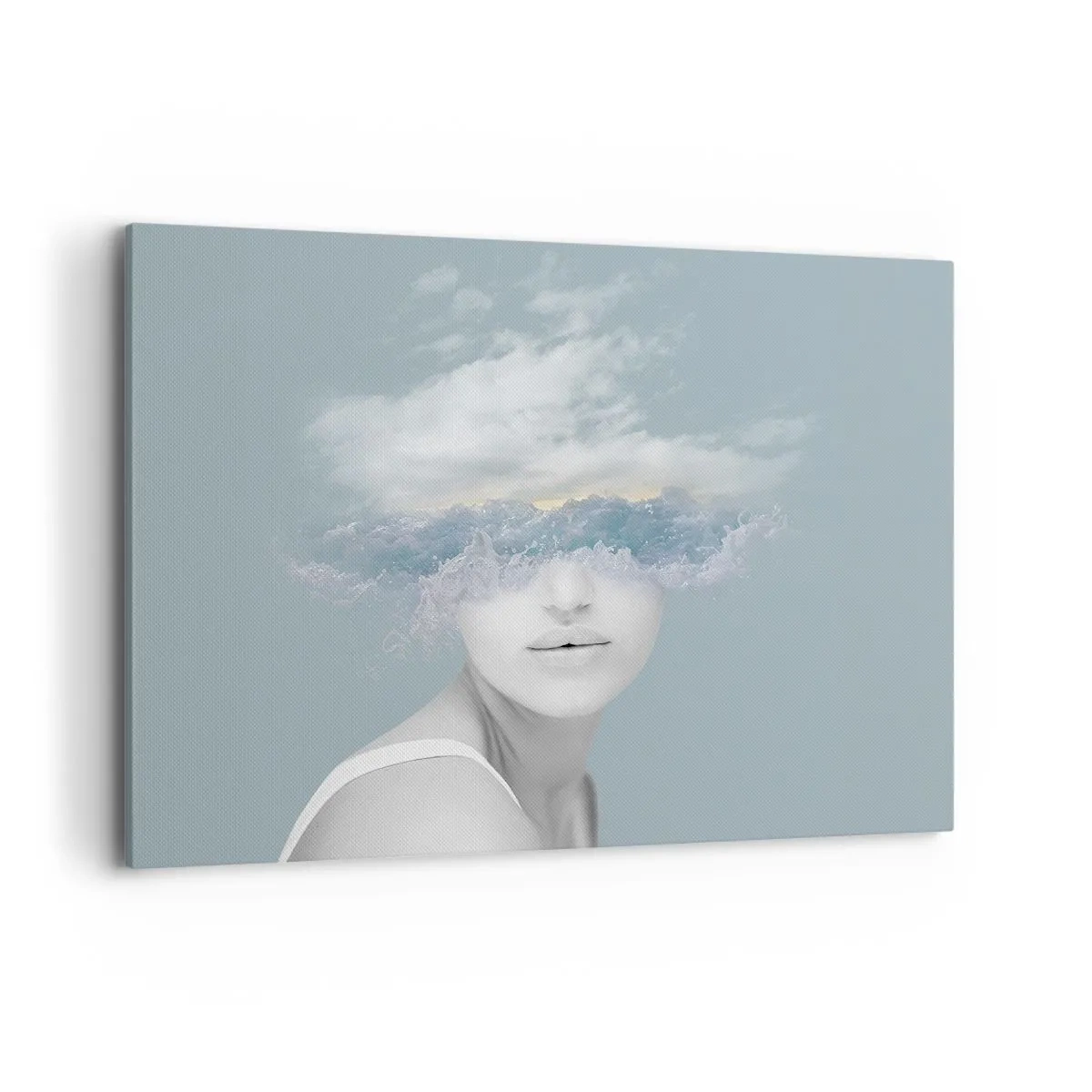 Schilderen op canvas - Met hoofd in de wolken - 100x70 cm