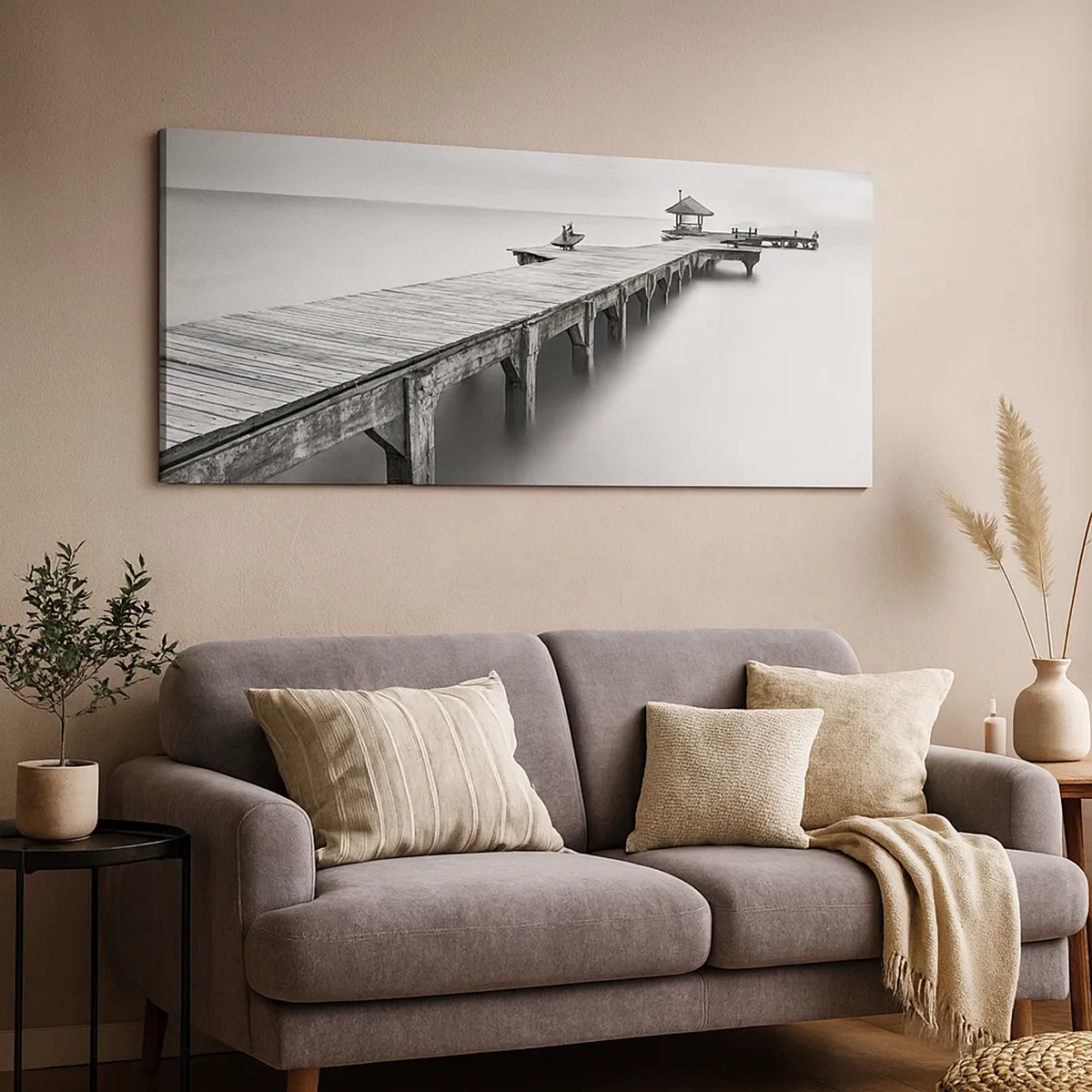 Schilderen op canvas - In de verte - 30x30 cm