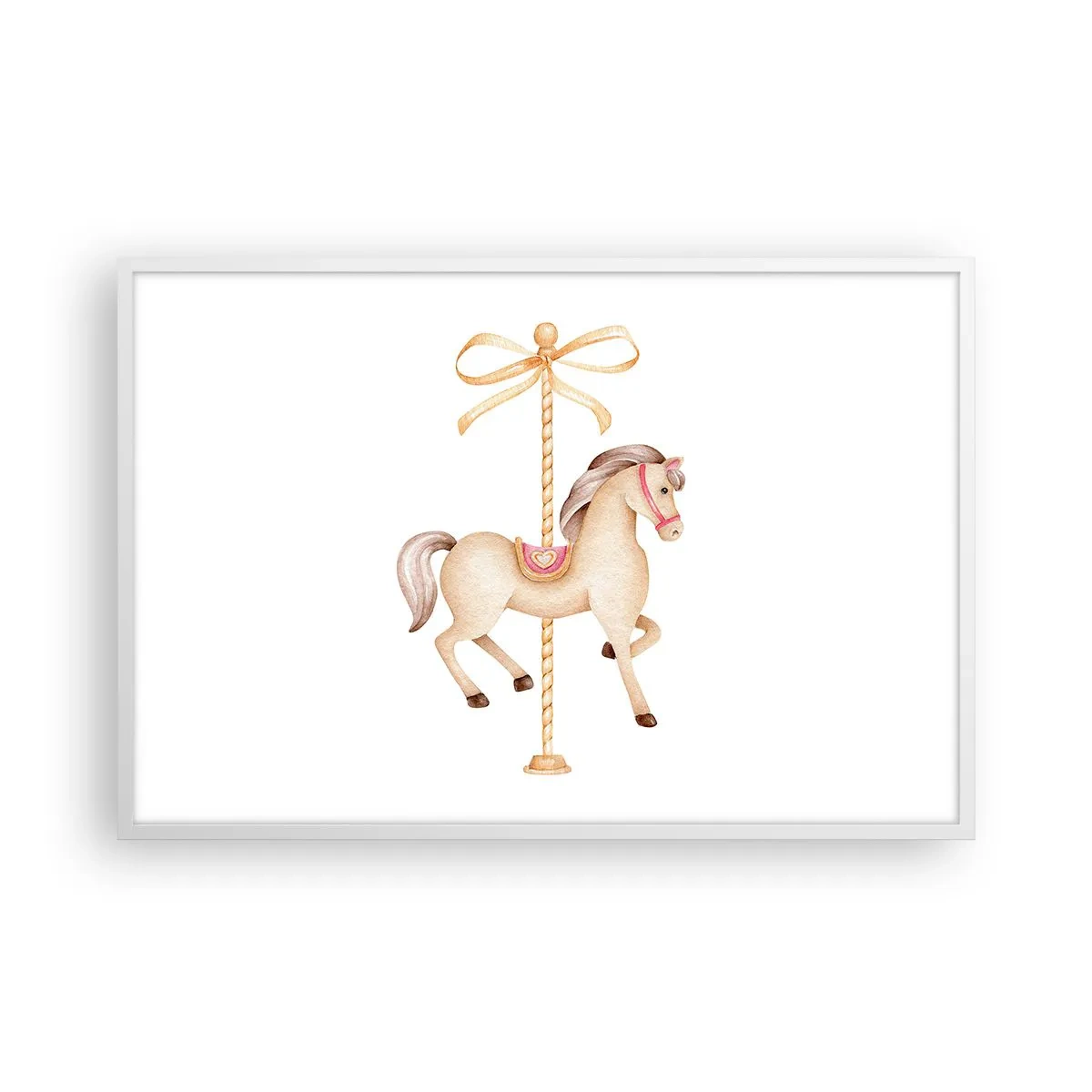 Poster in een witte lijst - Een sierlijke draf - 91x61 cm