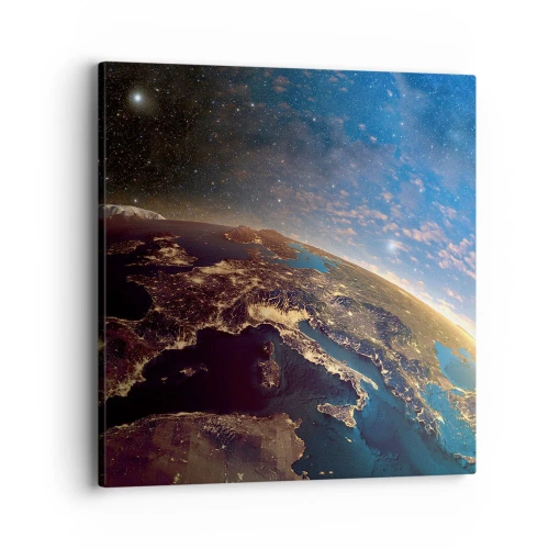 Schilderen op canvas - Laten we eens van een afstand naar onszelf kijken - 40x40 cm