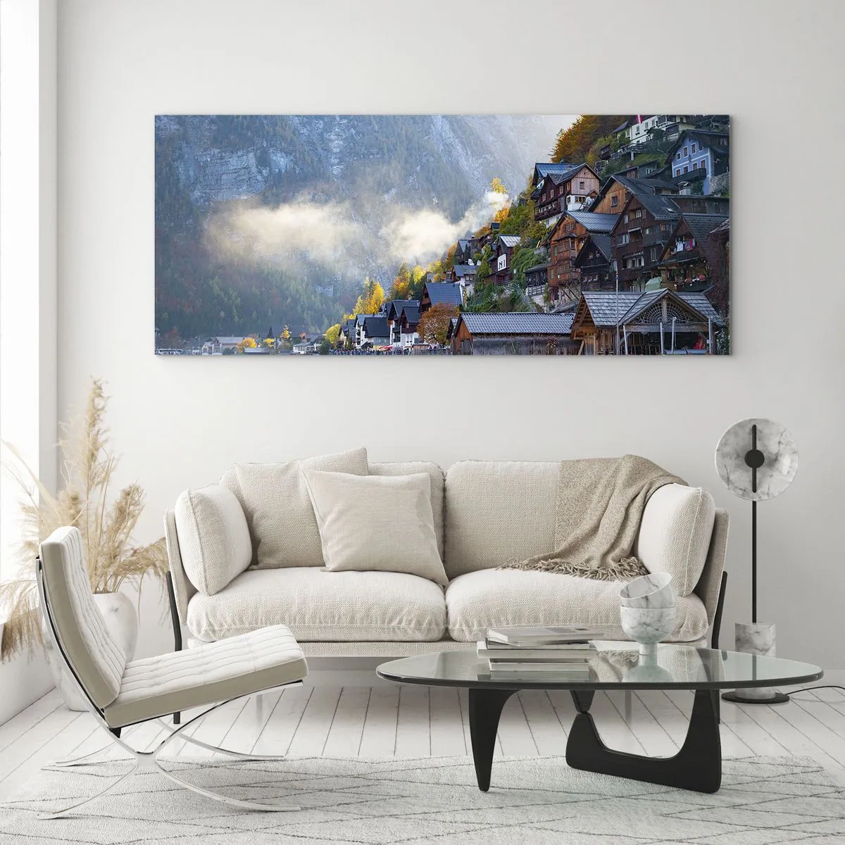 Schilderen op glas - Alpine sfeer - 100x40 cm