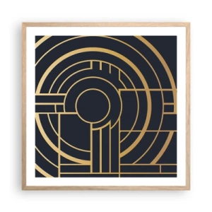 Een poster in een licht eiken lijst - Draaien van dingen - 60x60 cm