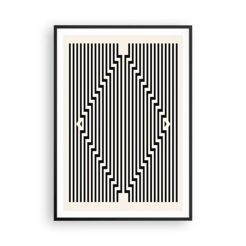 Poster in een zwarte lijst - Geometrische illusie - 70x100 cm