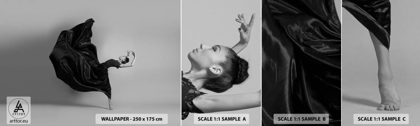 Fotobehang Monster Zelfklevend Deluxe Sticker - Gevleugeld door muziek - Dans, Vrouw, Danser - 100x30 cm