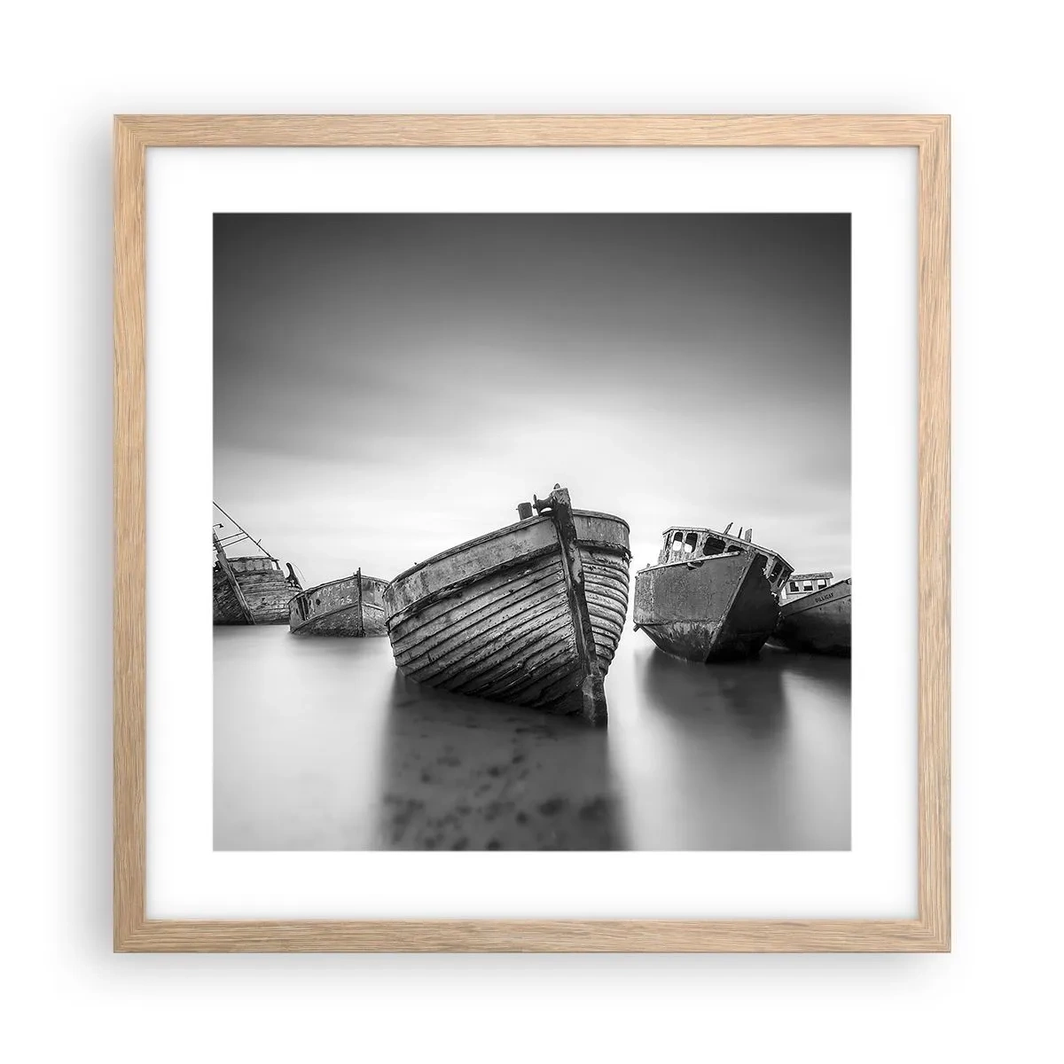 Een poster in een licht eiken lijst - Alleen herinneringen ... - 40x40 cm