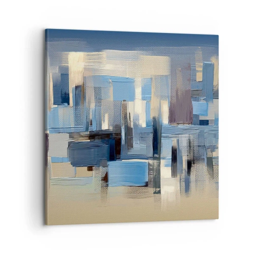 Schilderen op canvas - Blauwe constructie - 60x60 cm