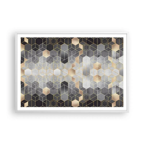 Poster in een witte lijst - Diamant samenstelling - 100x70 cm