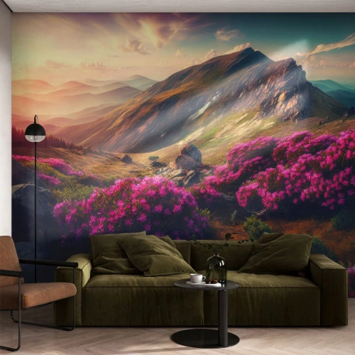 Fotobehang Premium Canvas - Zomer in de bergen - Landschap, Natuur, Bergen - 100x70 cm