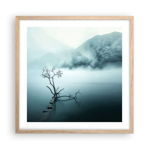 Een poster in een licht eiken lijst - Van water en mist - 50x50 cm