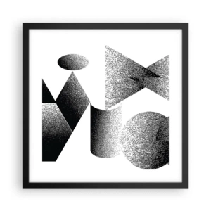 Poster in een zwarte lijst - Hoeken en ovalen - 40x40 cm