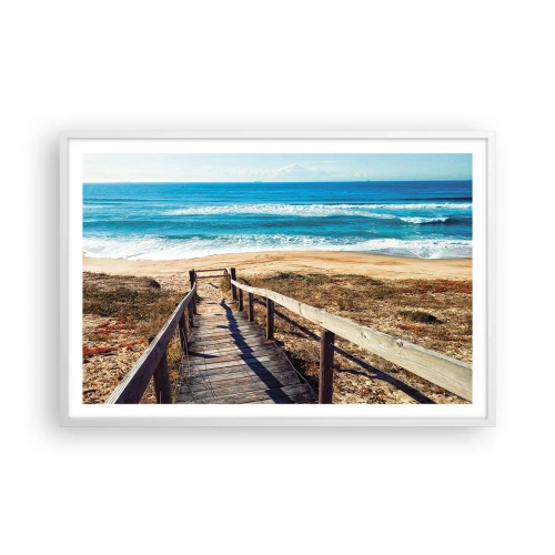 Poster in een witte lijst - Loop maar! - 91x61 cm