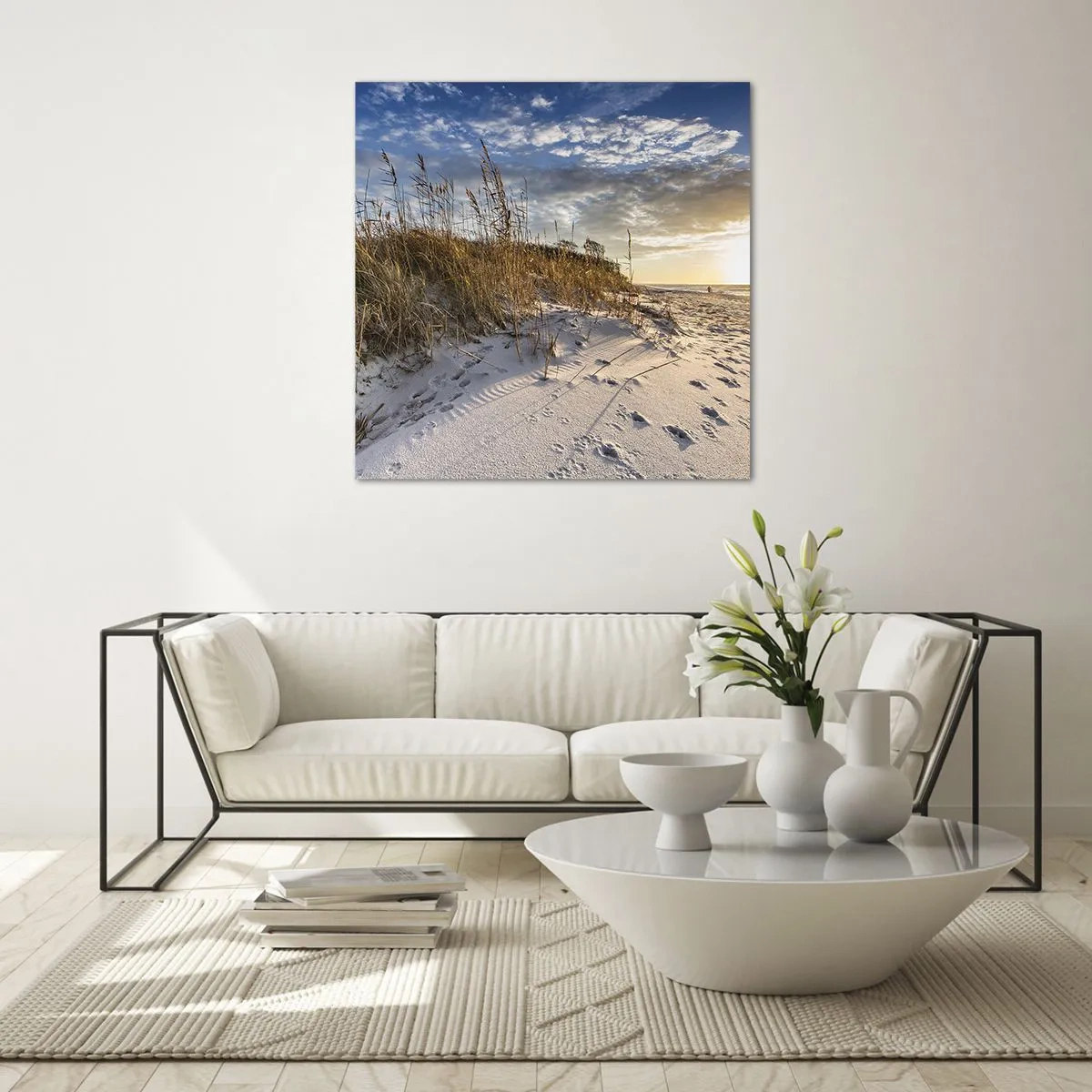 Schilderen op glas - Een uitnodiging voor een wandeling - 70x70 cm
