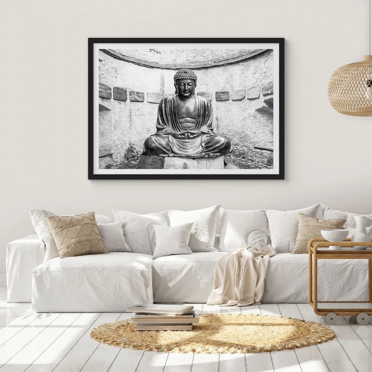 Poster in een zwarte lijst - Aan de bron van vrede - 40x30 cm