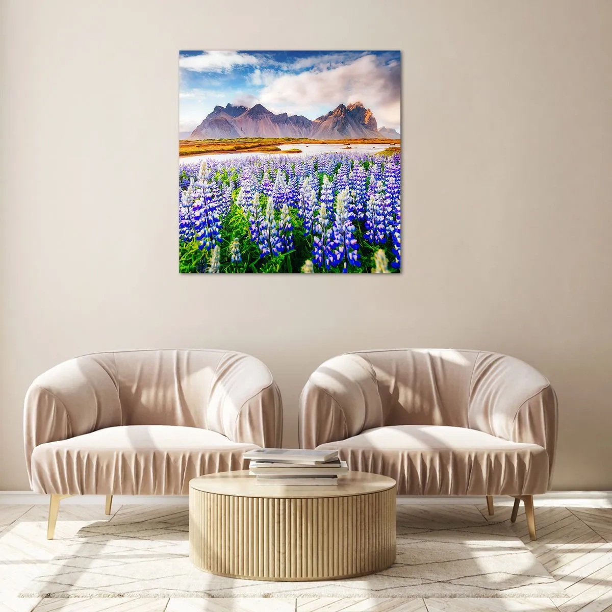 Schilderen op glas - Kracht en soberheid naast zachtheid - 40x40 cm