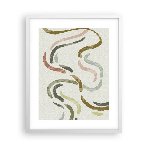 Poster in een witte lijst - Een vrolijke dans van abstractie - 40x50 cm
