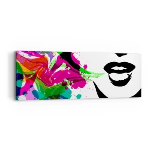 Schilderen op canvas - Een verhaal in de kleuren van de regenboog - 90x30 cm