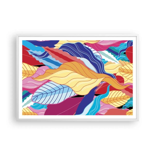 Poster in een witte lijst - Een kleurrijke puinhoop - 100x70 cm