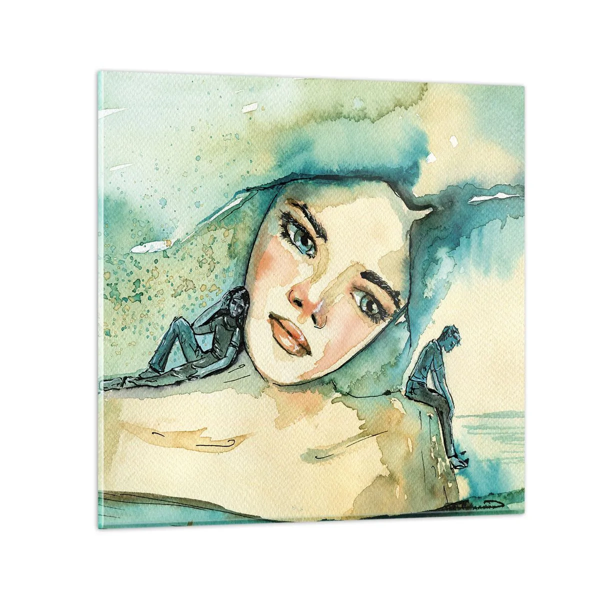 Schilderen op glas - Ben ik blauw? - 50x50 cm