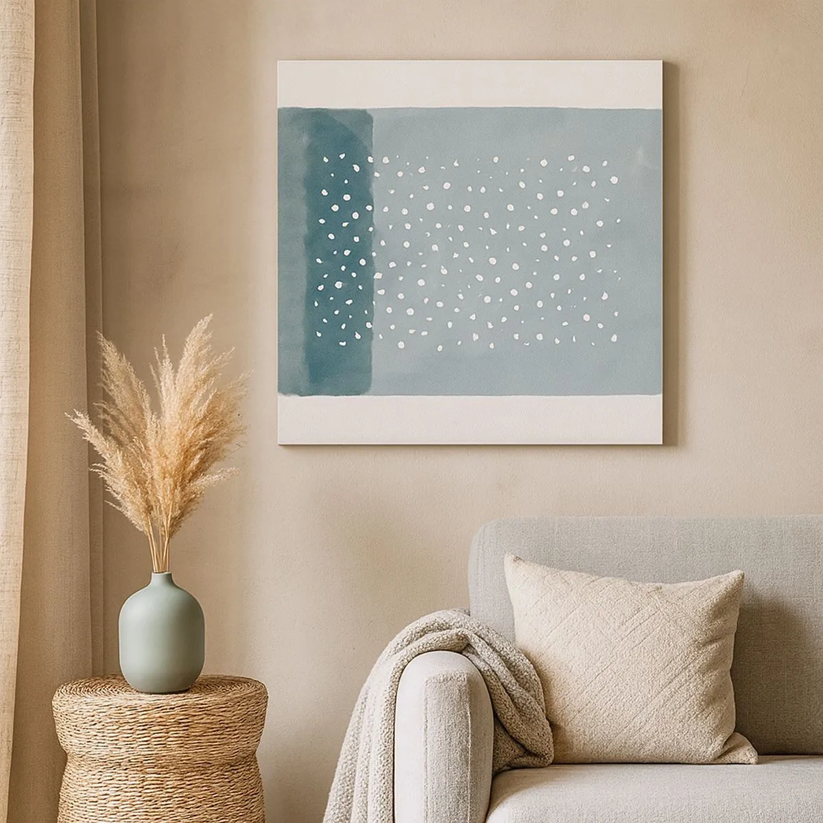 Schilderen op canvas - Gegroeid op blauw - 30x30 cm