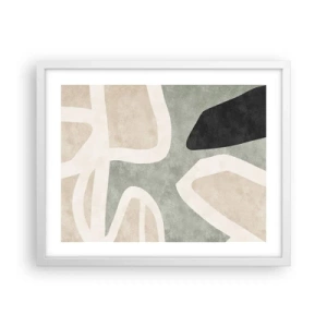 Poster in een witte lijst - Compositie met een zwart motief - 50x40 cm