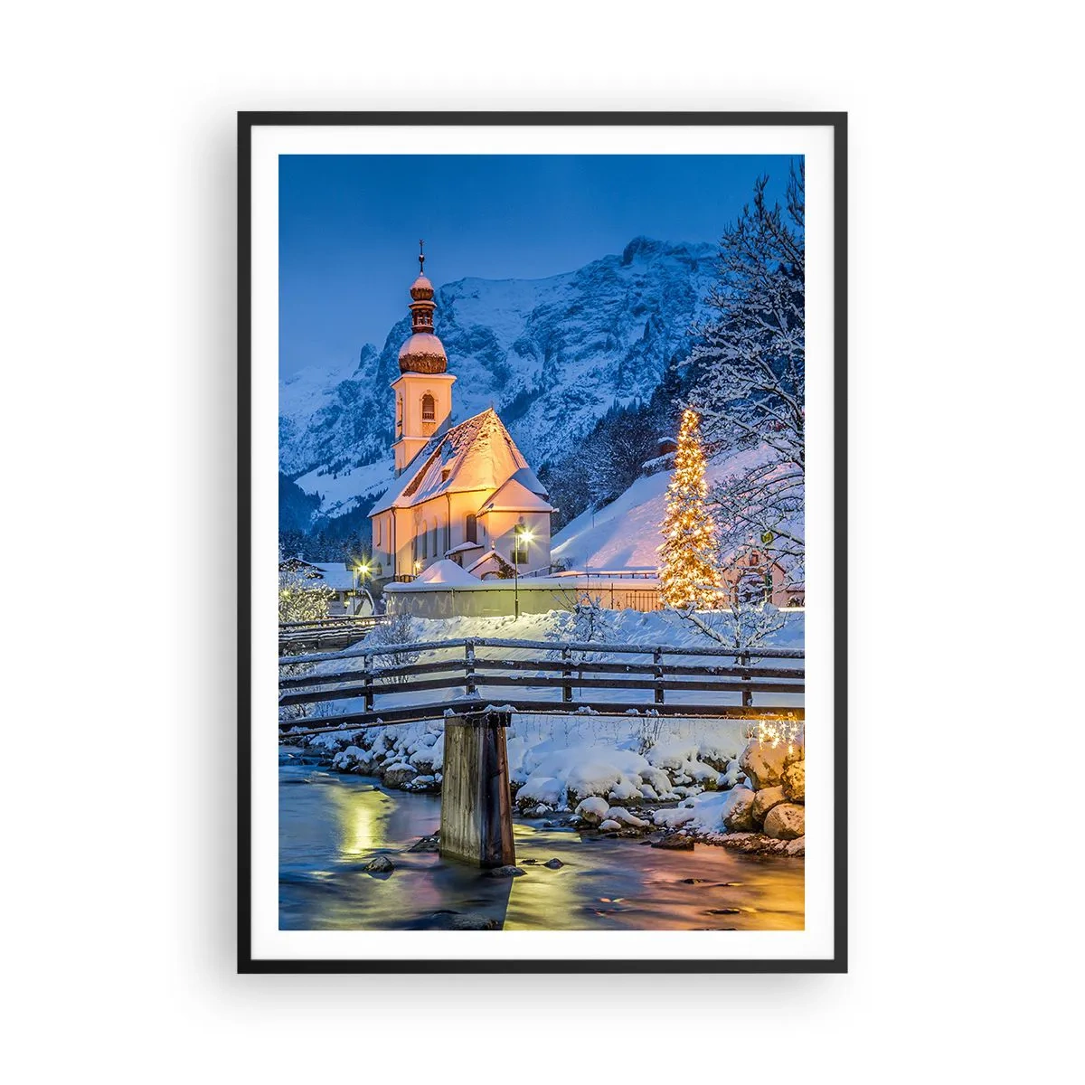 Poster in een zwarte lijst - Kerstgeest - 70x100 cm