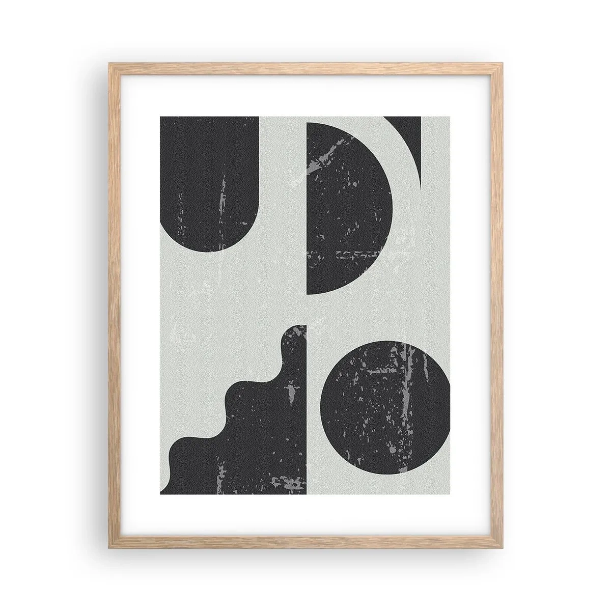 Een poster in een licht eiken lijst - Compositie boven en onder - 40x50 cm