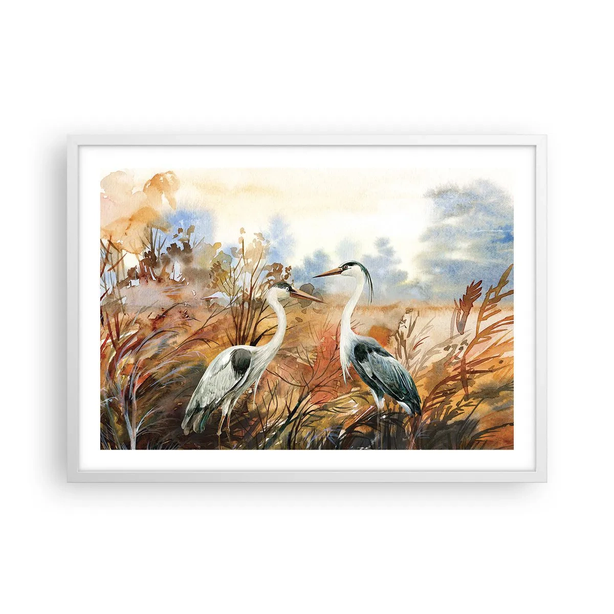 Poster in een witte lijst - Waarheen in de herfst? - 70x50 cm