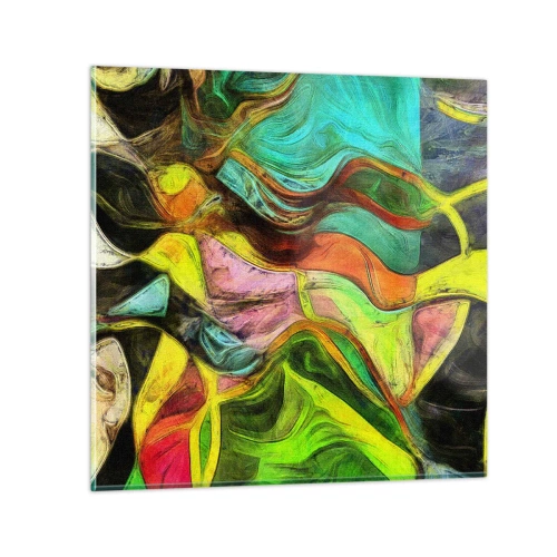 Schilderen op glas - Beweging is leven - 50x50 cm