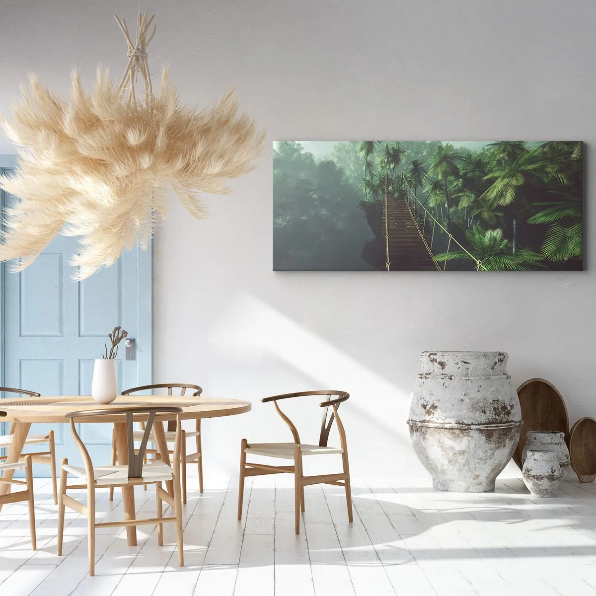 Schilderen op canvas - Over de branding van groen - 140x50 cm