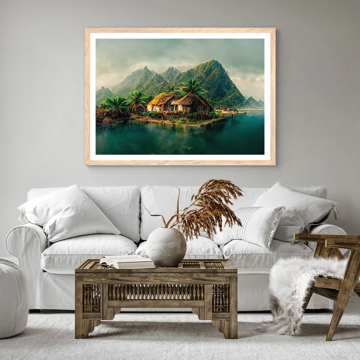 Een poster in een licht eiken lijst - Tropisch paradijs - 91x61 cm