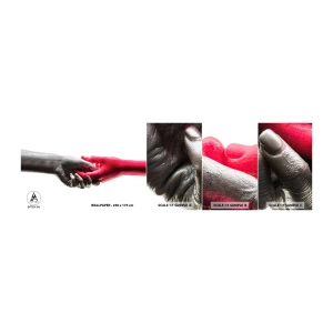 Fotobehang Monster Zelfklevend Deluxe Sticker - Samen, hoewel anders - Menselijke handen, Hand, Abstractie - 100x30 cm