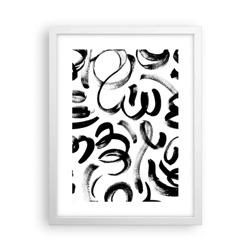 Poster in een witte lijst - Zwart op wit - 30x40 cm