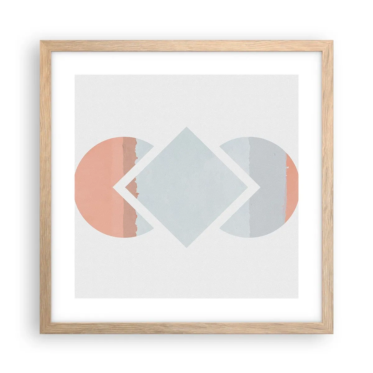 Een poster in een licht eiken lijst - De situatie is duidelijk - 40x40 cm