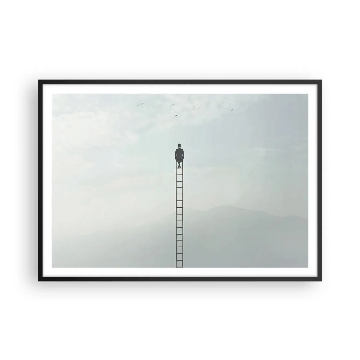 Poster in een zwarte lijst - Stap verder op! - 100x70 cm