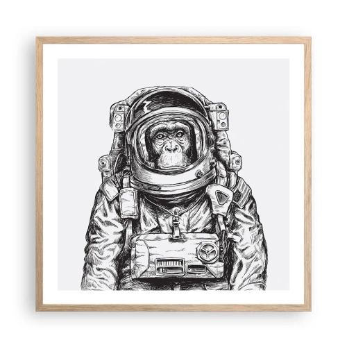 Een poster in een licht eiken lijst - Alternatieve evolutie - 60x60 cm