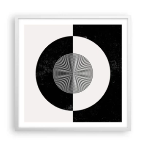 Poster in een witte lijst - Harmonie in zwart-wit - 60x60 cm