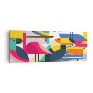 Schilderen op canvas - Vogelfeestje - 140x50 cm