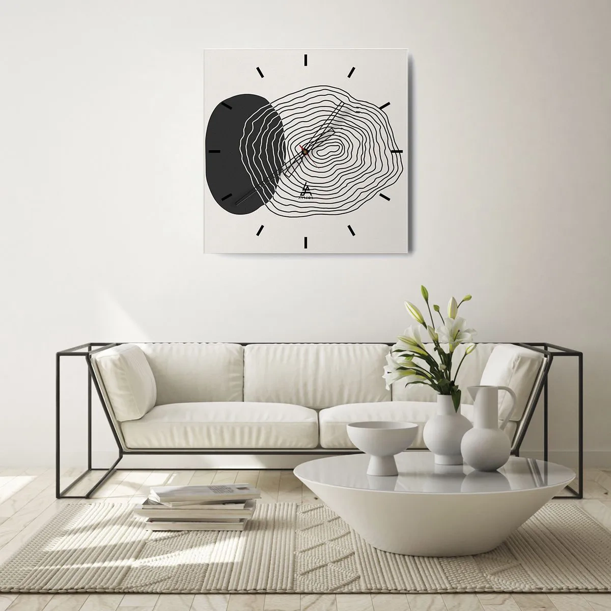 Wandklok - Klok - Duur en spiertrekkingen - 30x30 cm