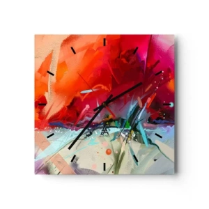 Wandklok - Klok - Een explosie van licht en kleuren - 30x30 cm
