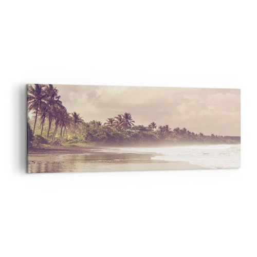 Schilderen op canvas - De streling van de golven - 140x50 cm
