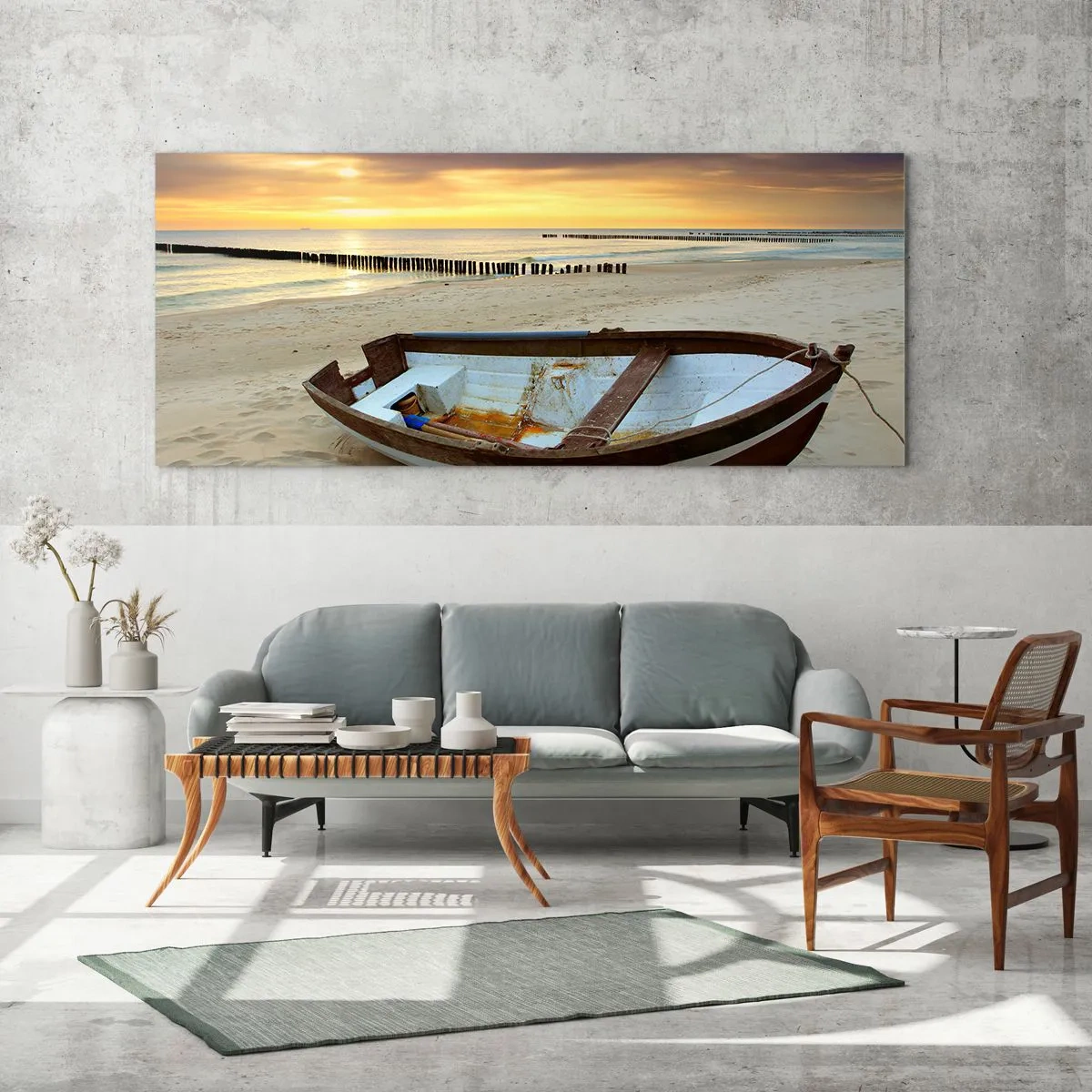 Schilderen op glas - Er zijn geen mooiere stranden meer - 90x30 cm